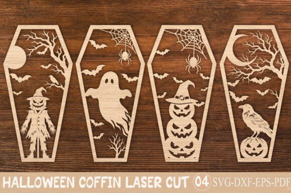 Download Halloween Coffin Laser Cut SVG Design - Halloween Collection