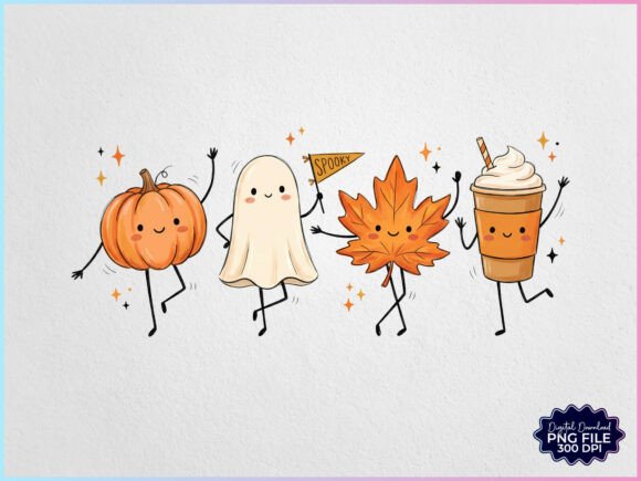 Download Fall Halloween Pumpkin Ghost Friends PNG - Halloween Collection