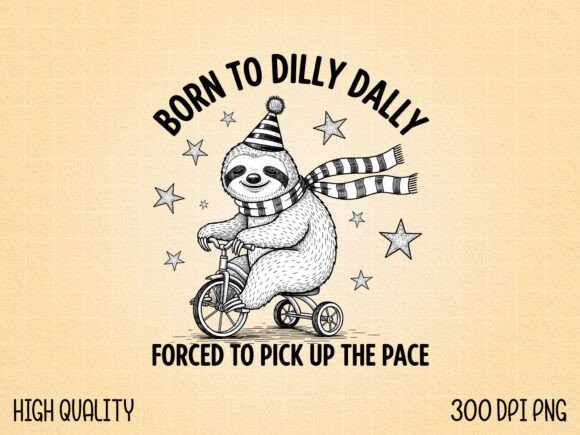 Download Funny Sloth on a Tricycle Festive Design - Festive design Collection