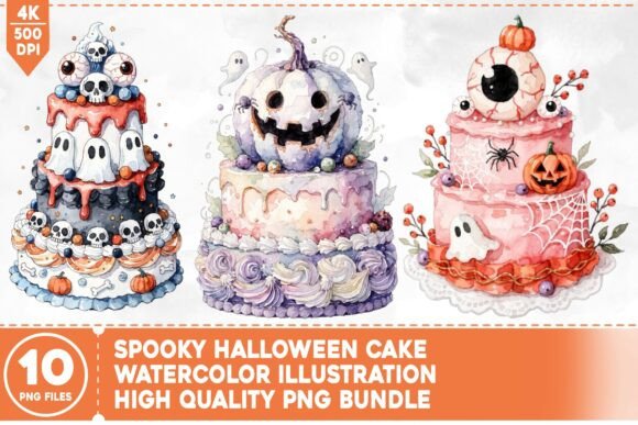 Download Spooky Halloween Cake Illustration - Cake illustration Collection